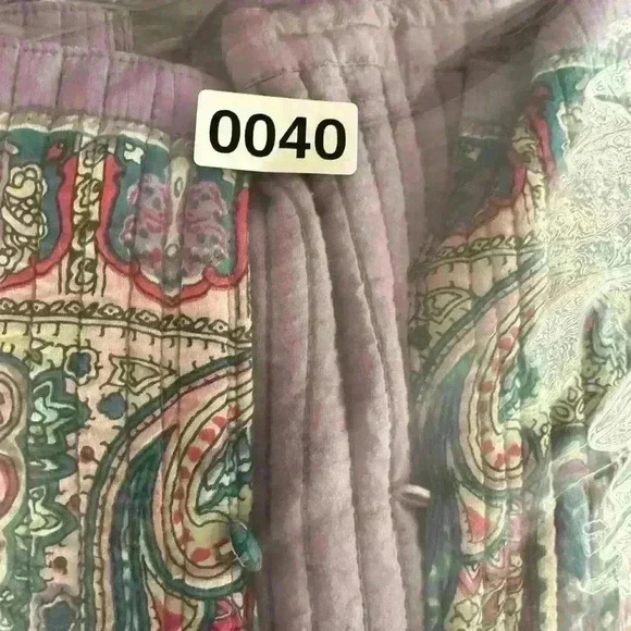 VTG Women’s Sz L Orvis Floral Reversible Quilted‎ Button Front Kimono Jacket - Picture 12 of 12